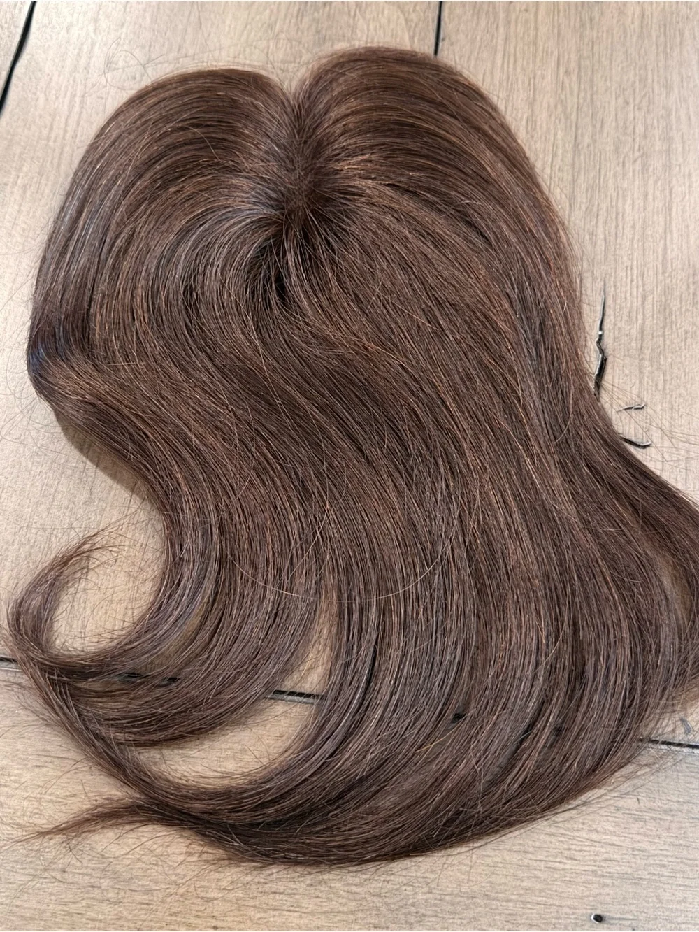 Dark Brown‎ Women’s Human Hair Topper Hairpiece with Bangs #098